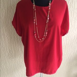 Scalloped Trim Blouse